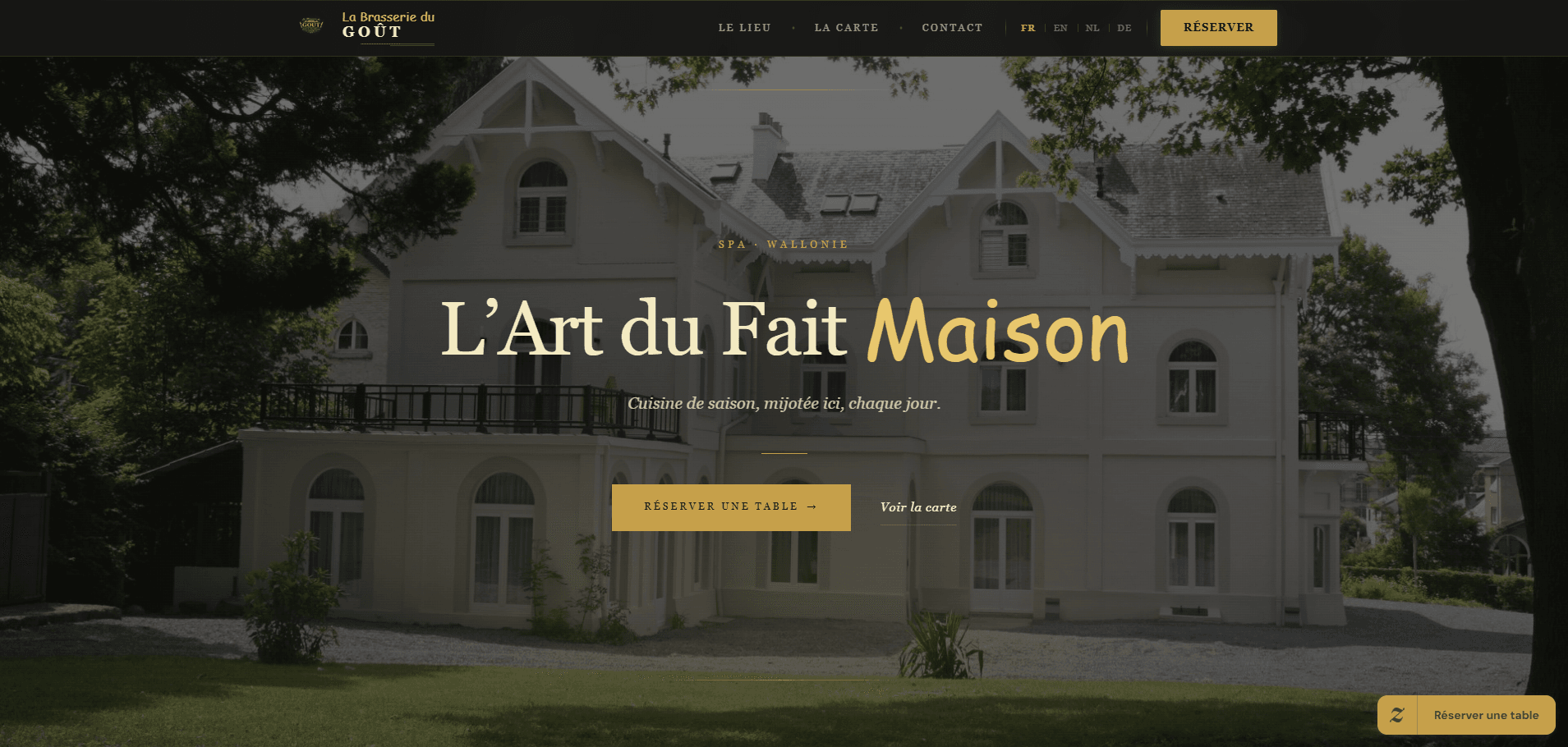 Capture du site Brasserie du Goût